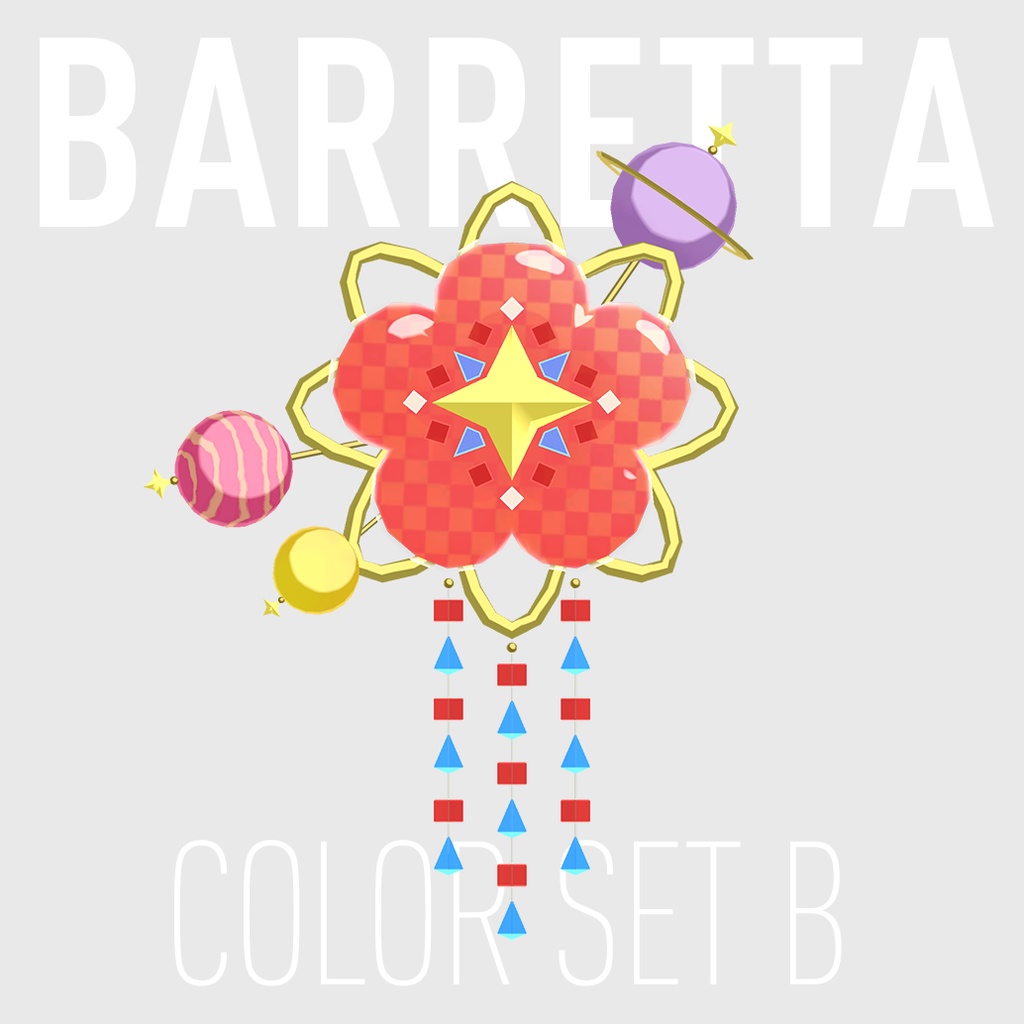 VRChat対応/単品 バレッタ~髪飾り~POWER ANIMAL