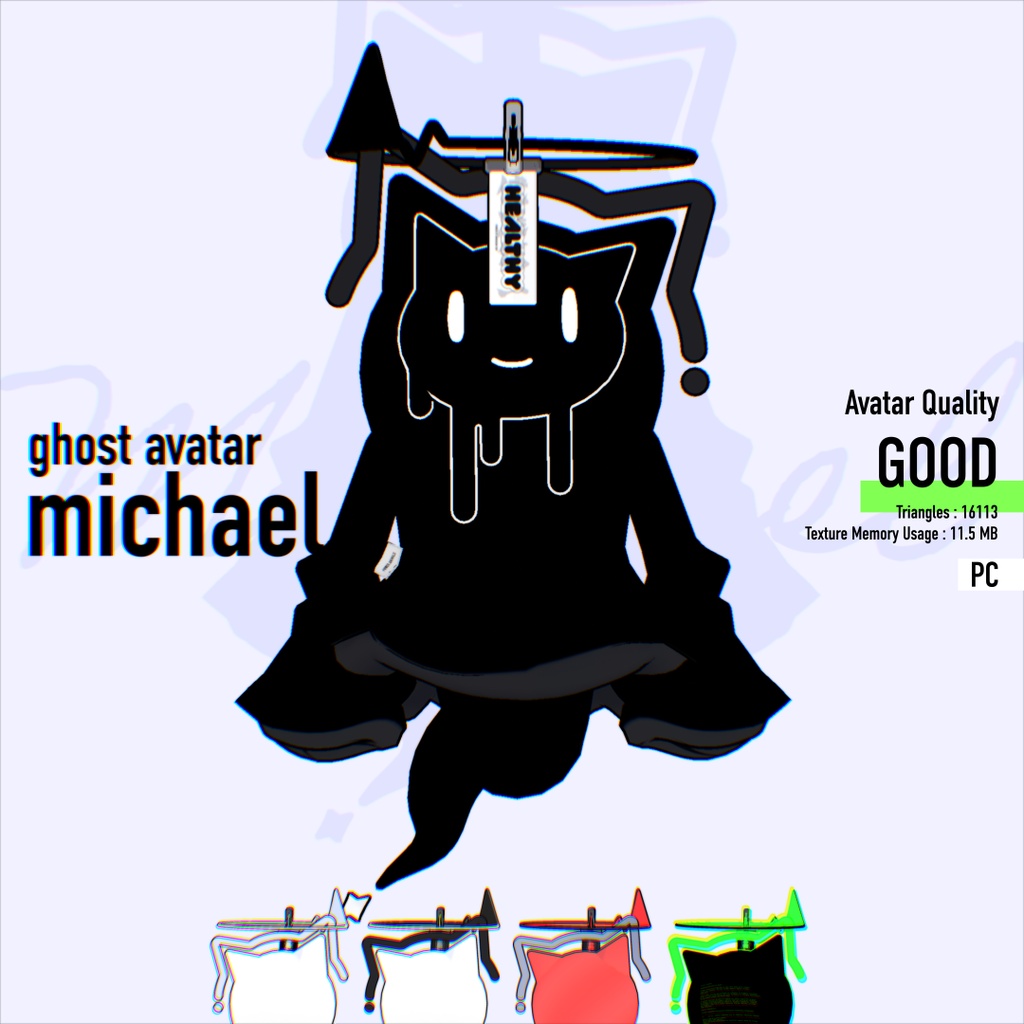 👻Ghost Avatar /Michael(まいける)5COLOR⚡ VRChat