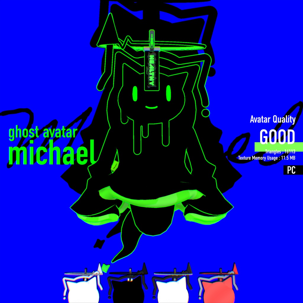 👻Ghost Avatar /Michael(まいける)5COLOR⚡ VRChat