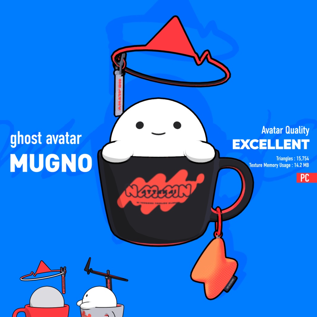 無料版もあるよ👻Ghost Avatar /MUGNO (まぐの):VRChat【オリジナル3Dモデル】