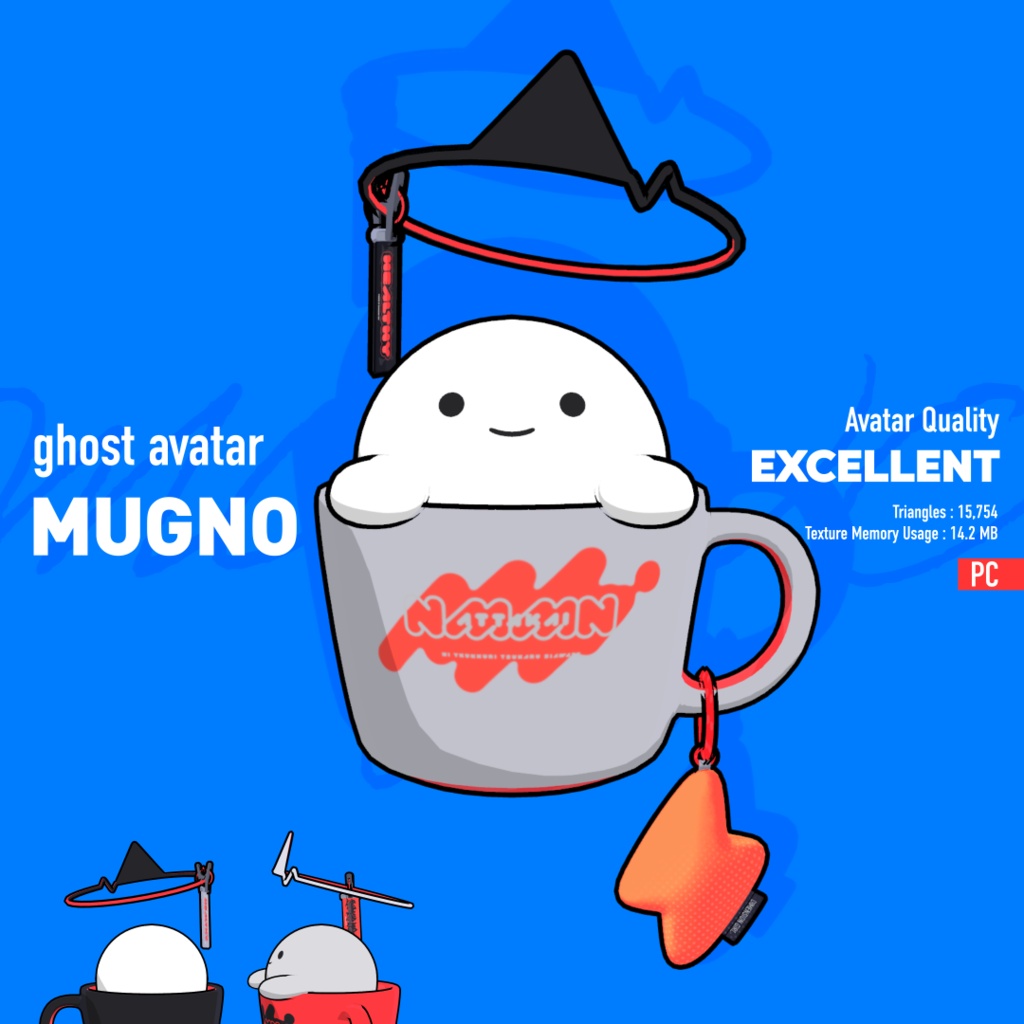 無料版もあるよ👻Ghost Avatar /MUGNO (まぐの):VRChat【オリジナル3Dモデル】