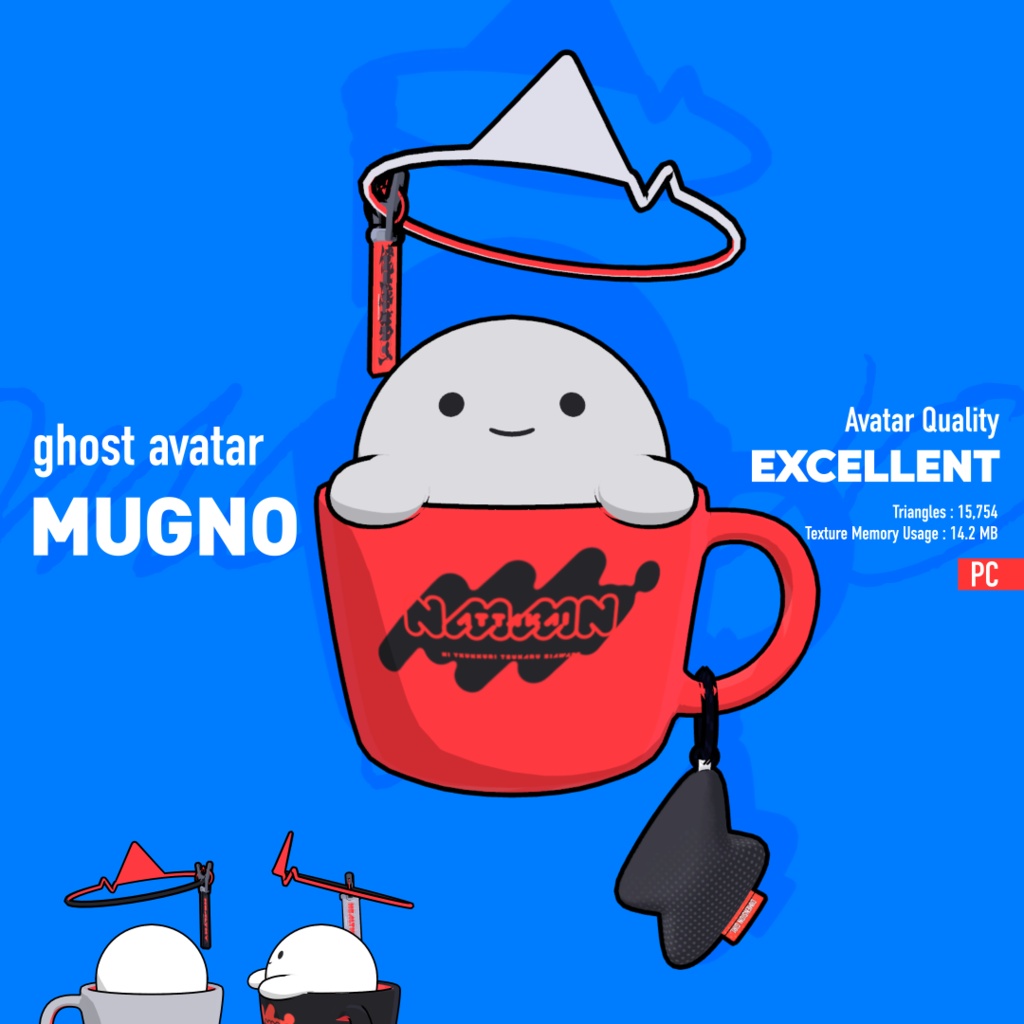 無料版もあるよ👻Ghost Avatar /MUGNO (まぐの):VRChat【オリジナル3Dモデル】
