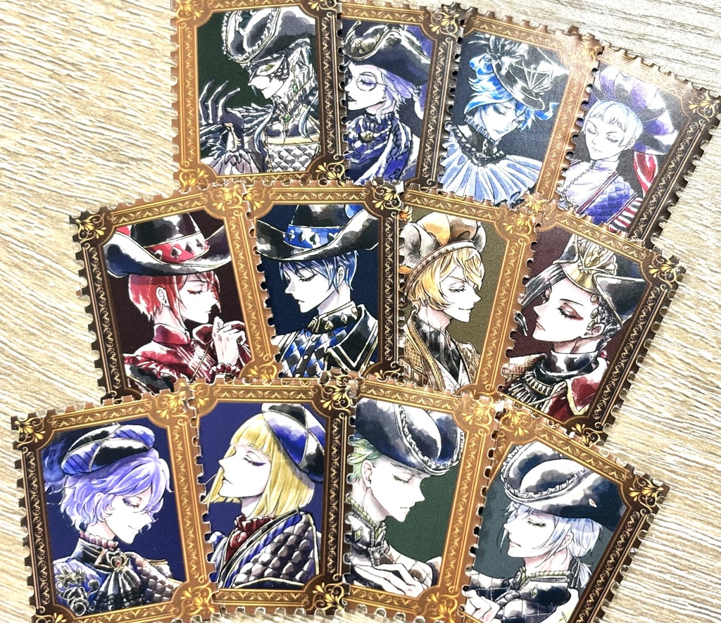 グロマス　切手風シール12枚セット