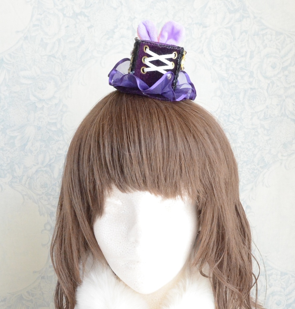 ミニハット(うさぎ耳のハット・パープル)