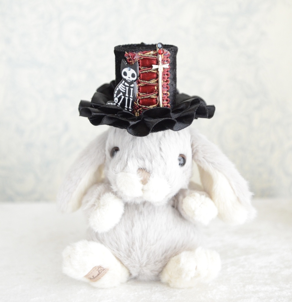 ミニハット(月と黒猫)