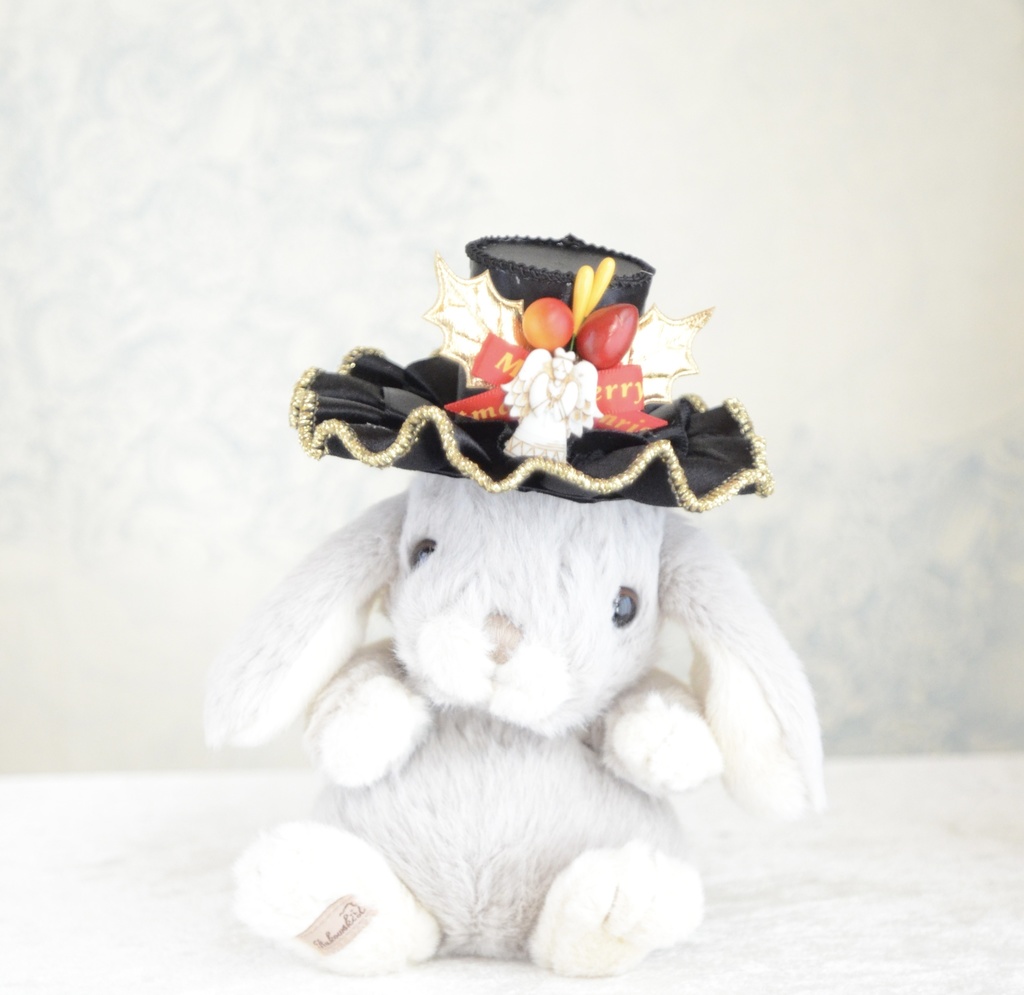 ミニハット(クリスマスヒイラギ・ブラック)