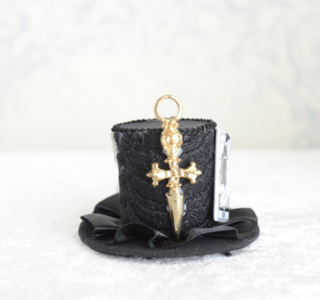 ミニハット（猫のタロットカード・死神）