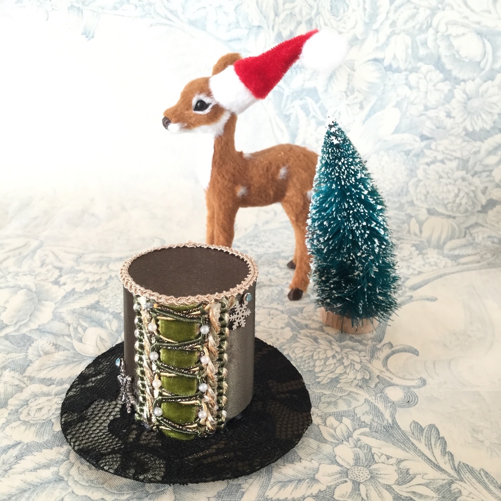 ミニハット(ドルマン風スノー・モスグリーン)