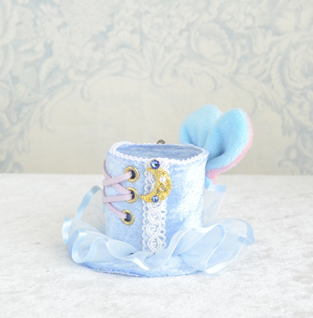 ミニハット(うさぎ耳のハット・ブルー)