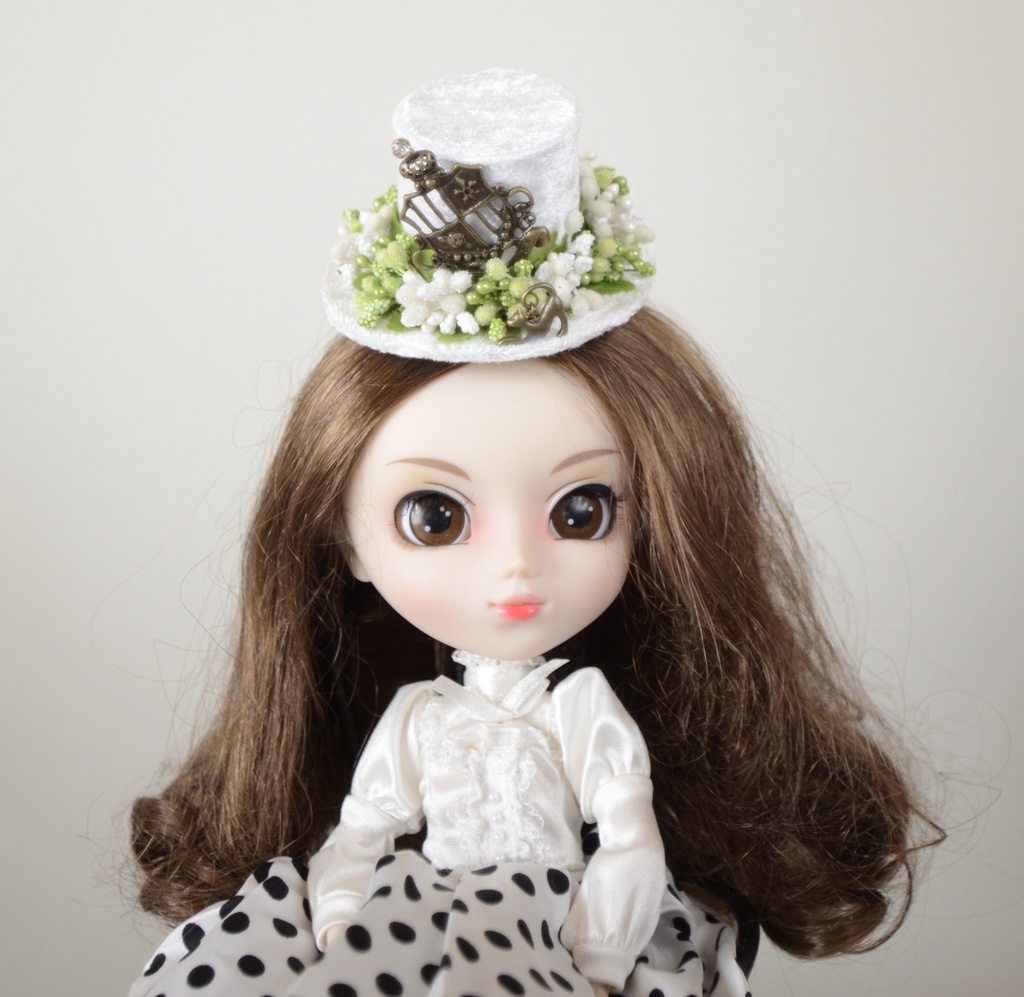 ミニハット(アンティークエンブレム・白緑)