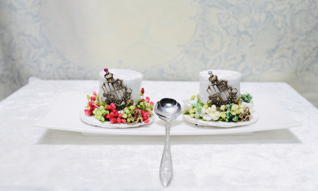 ミニハット(アンティークエンブレム・白緑)