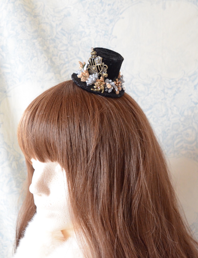 ミニハット(アンティークエンブレム・ブラック)