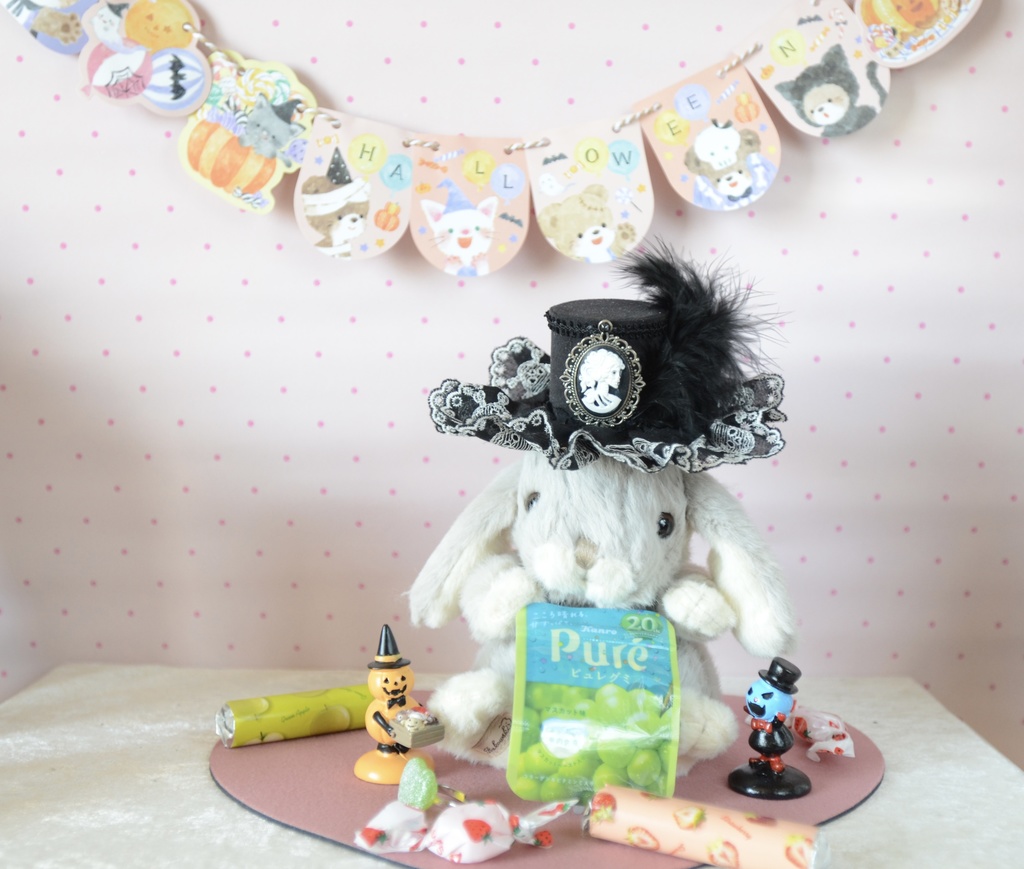 ミニハット(骸骨の貴婦人カメオ・シルバー)