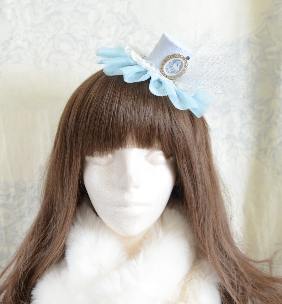 ミニハット(ユニコーンカメオ・ラムネブルー)