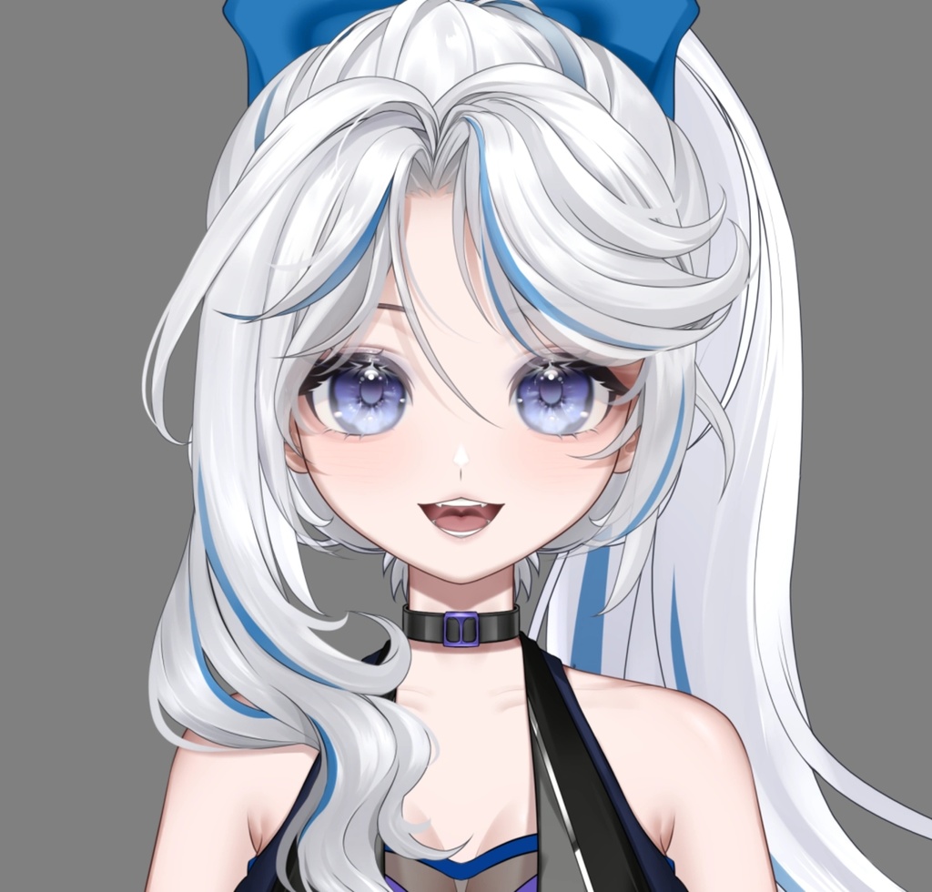 【限1】live2d完成品フィギュア立ち絵白毛挑染め忍者ガール・童顔巨乳です