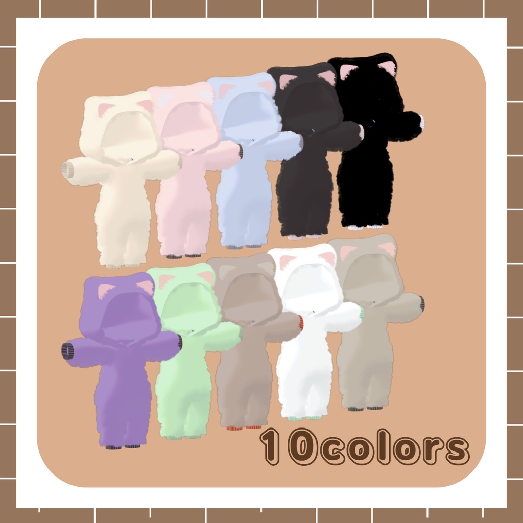 【ぱたにゃこ対応衣装】ふわもちきぐるみ