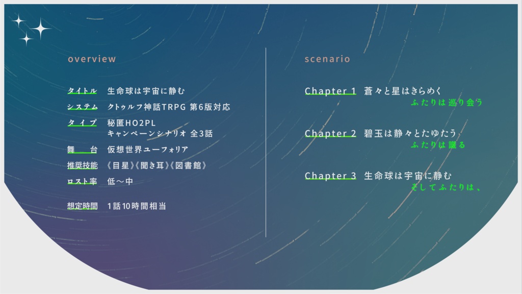 CoCシナリオ「生命球は宇宙に静む」SPLL:E197982