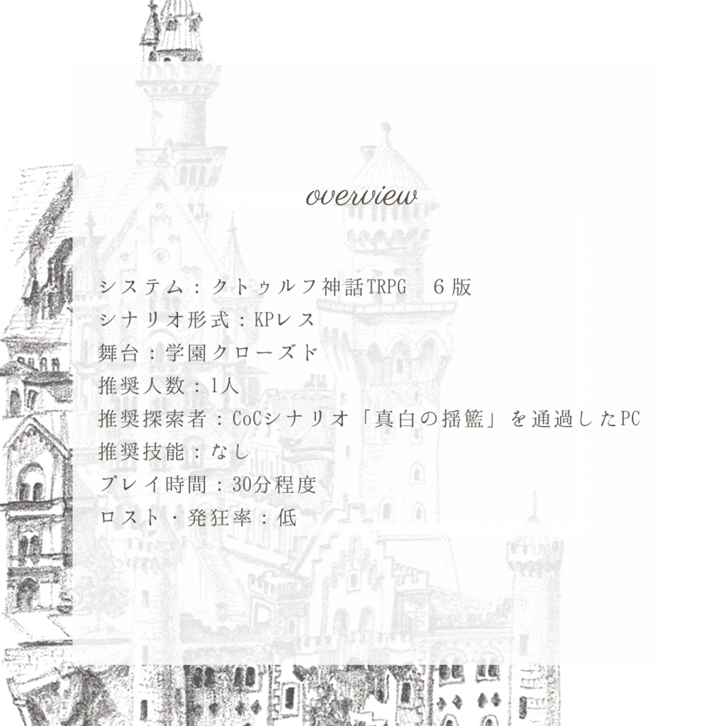 CoCシナリオ「灰の孤城」