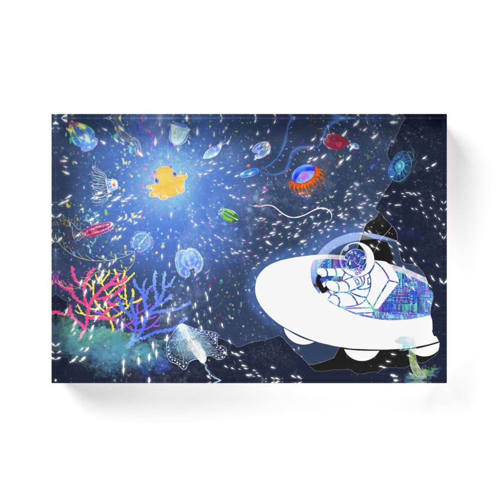 【アクリルブロック】深海飛行 メンダコの銀河系