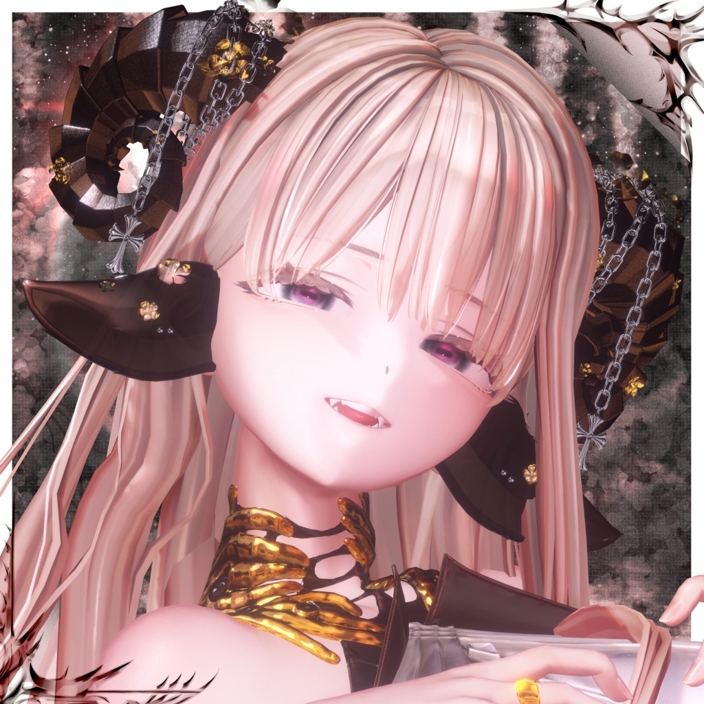 ✟Goat’s Ear & Horn Accessory x Eye Texture Set✟ (13アバター対応)