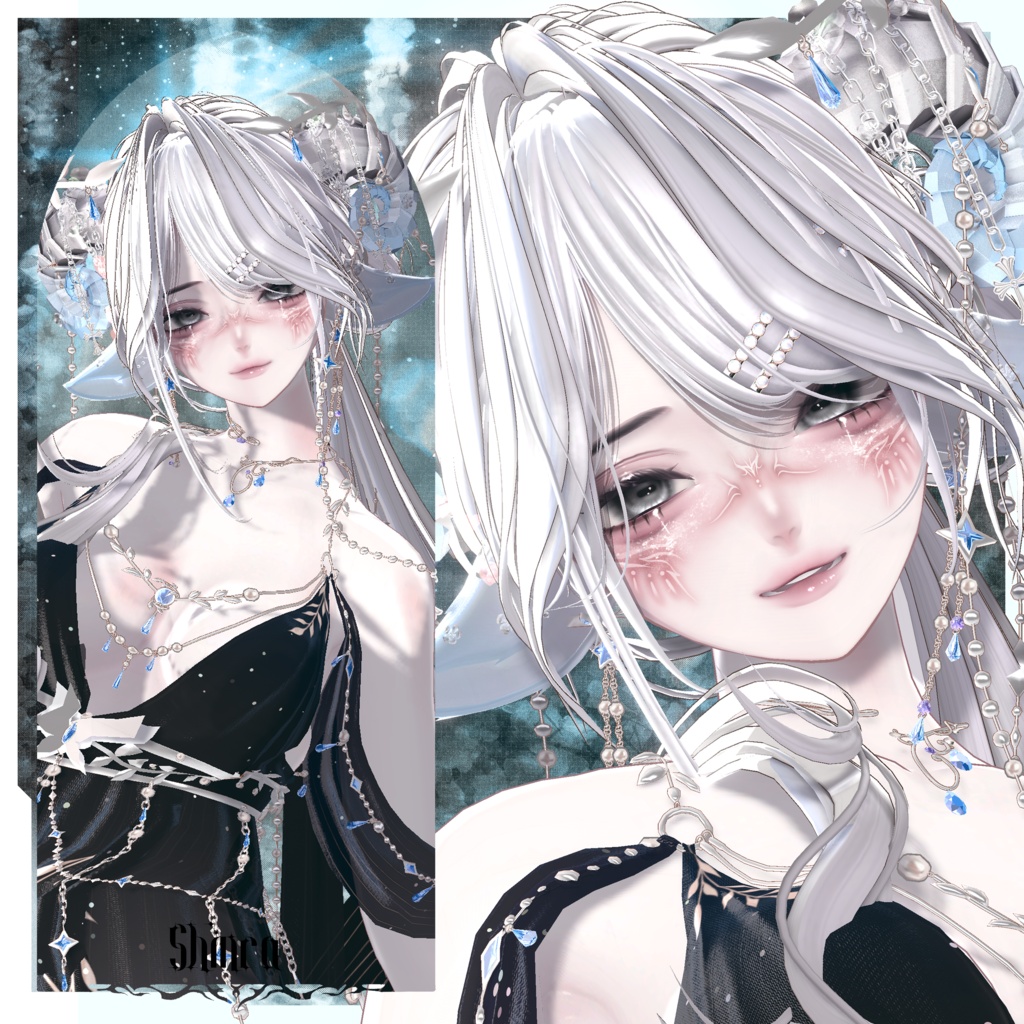 ✟Goat’s Ear & Horn Accessory x Eye Texture Set✟ (11アバター対応)