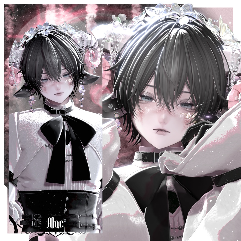 ✟Goat’s Ear & Horn Accessory x Eye Texture Set✟ (11アバター対応)