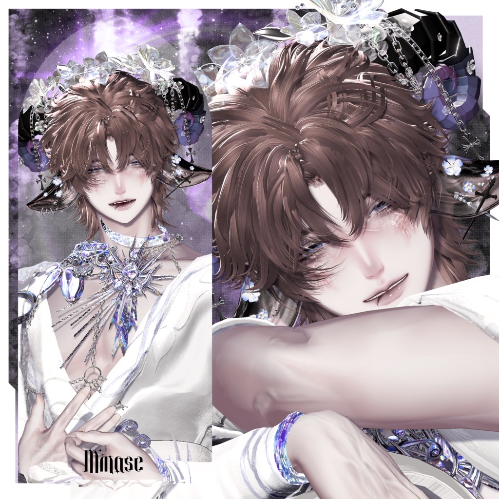 ✟Goat’s Ear & Horn Accessory x Eye Texture Set✟ (11アバター対応)