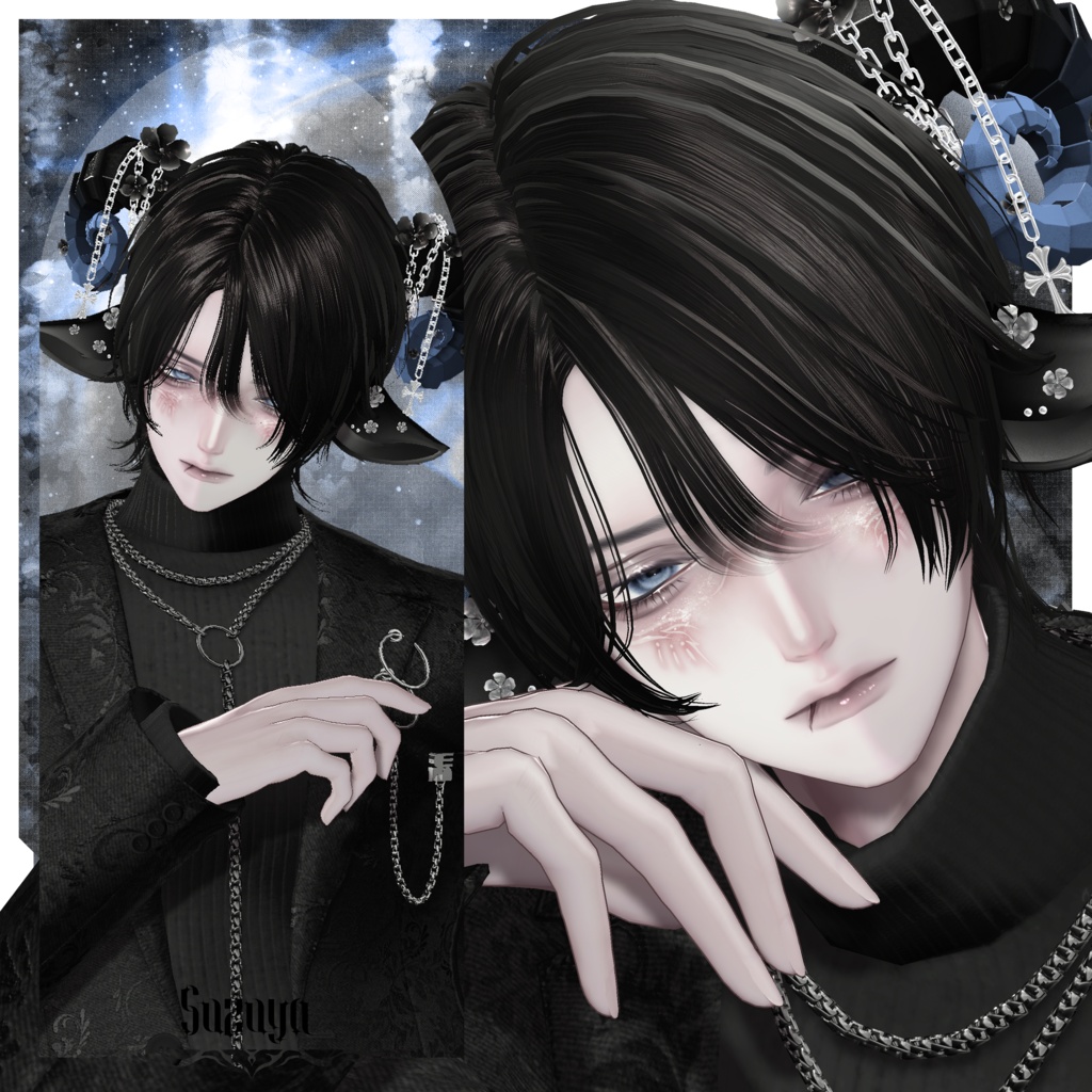 ✟Goat’s Ear & Horn Accessory x Eye Texture Set✟ (11アバター対応)