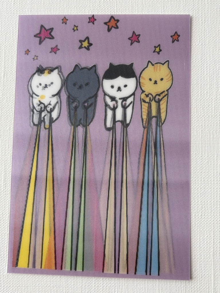 【動く】レーザー猫ポストカード