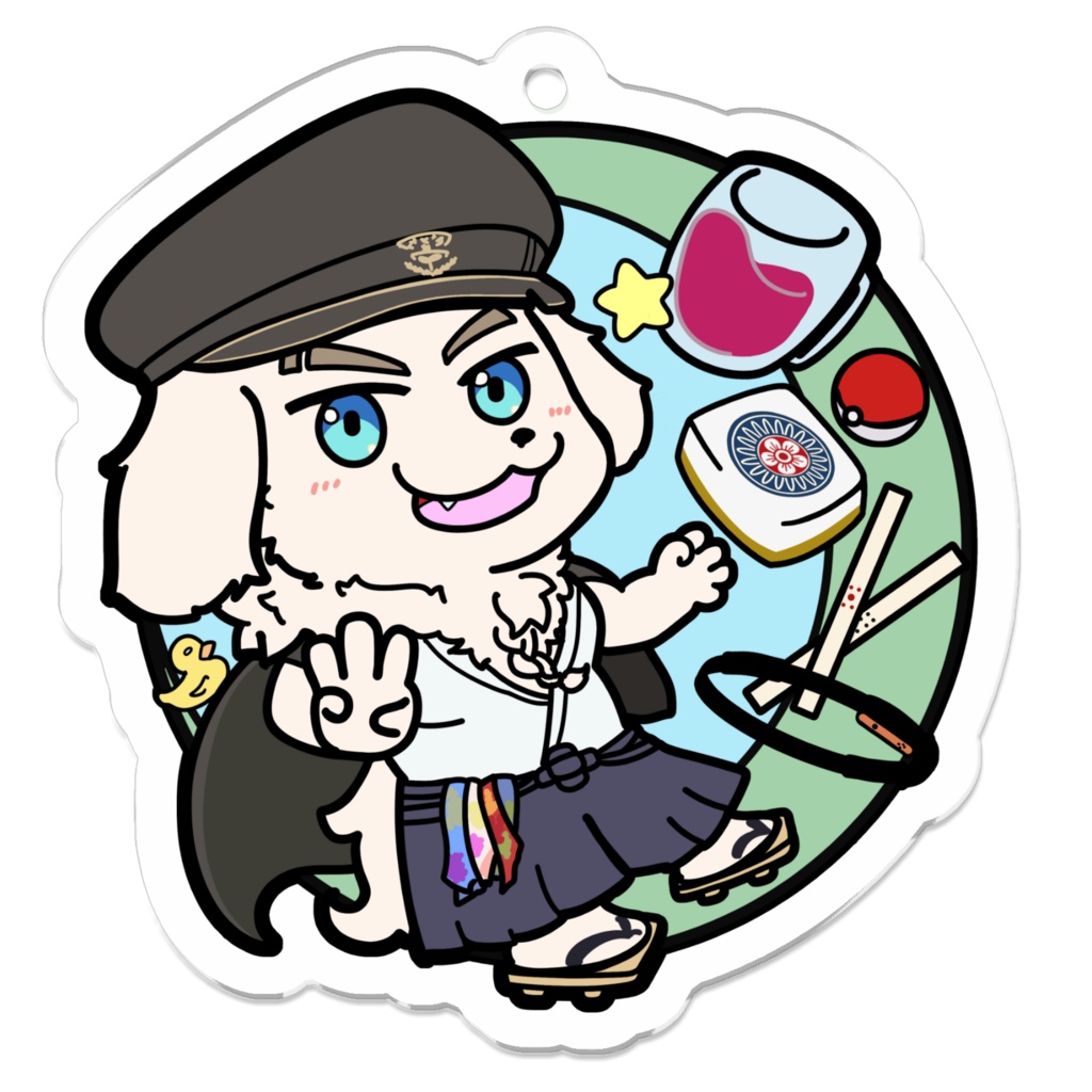 バンカラハクロウタ　アクリルキーホルダー