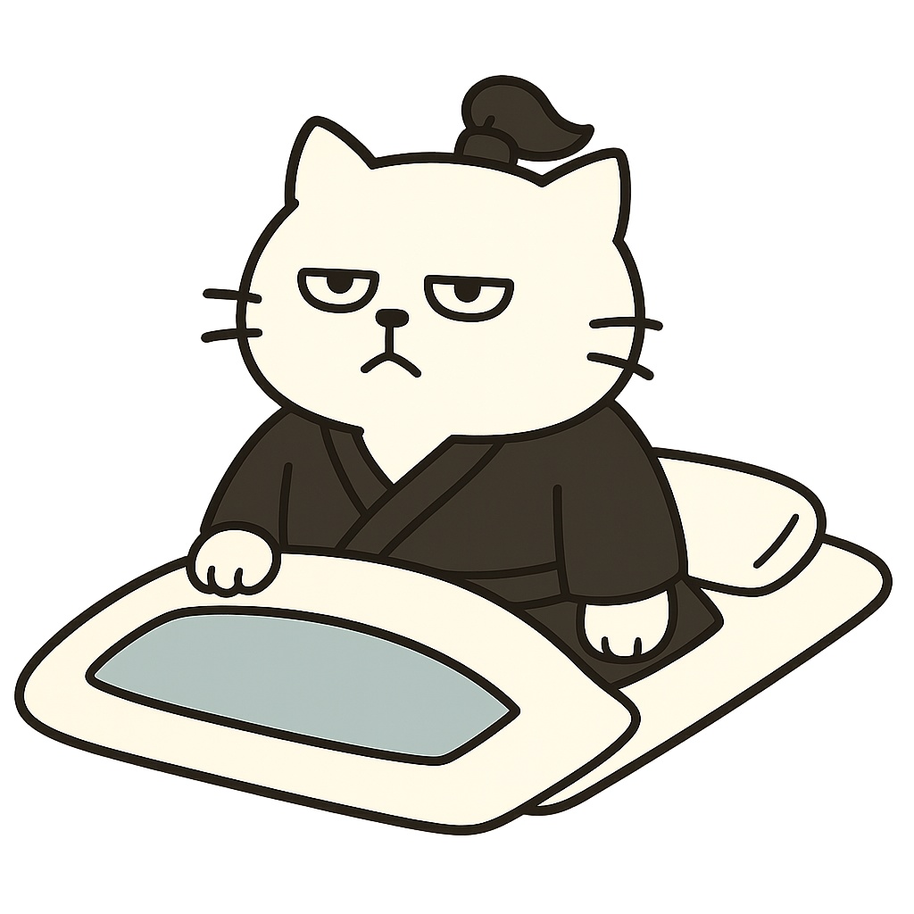 もち猫武士道フリー素材