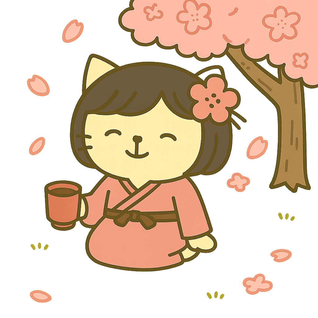 もち猫なでしこフリー素材