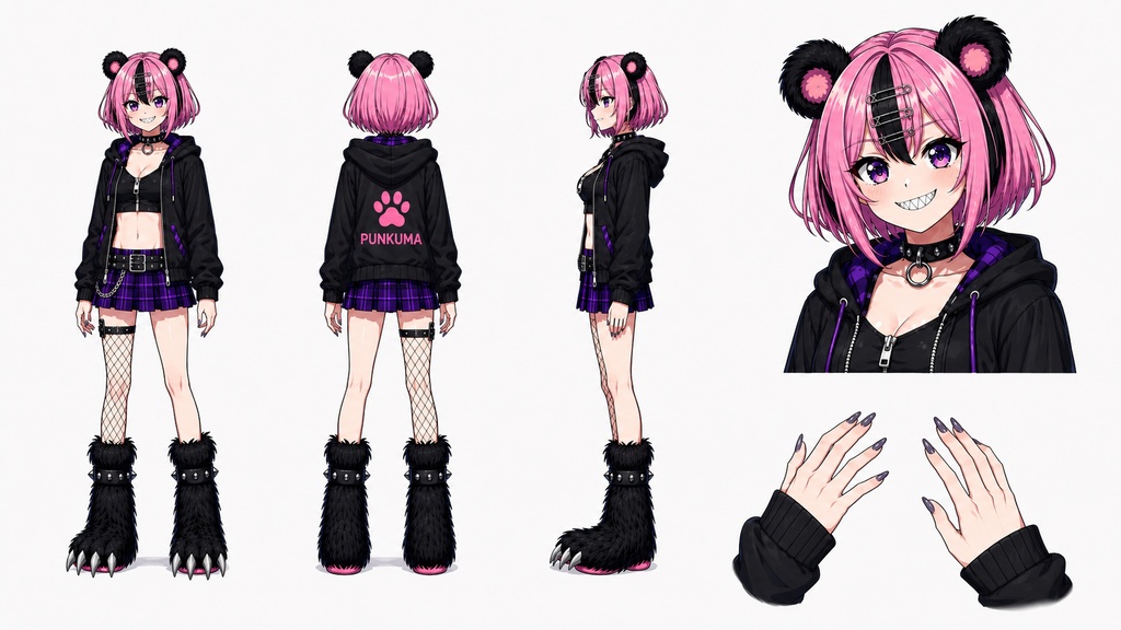 パンクマロゴパーカー黒
