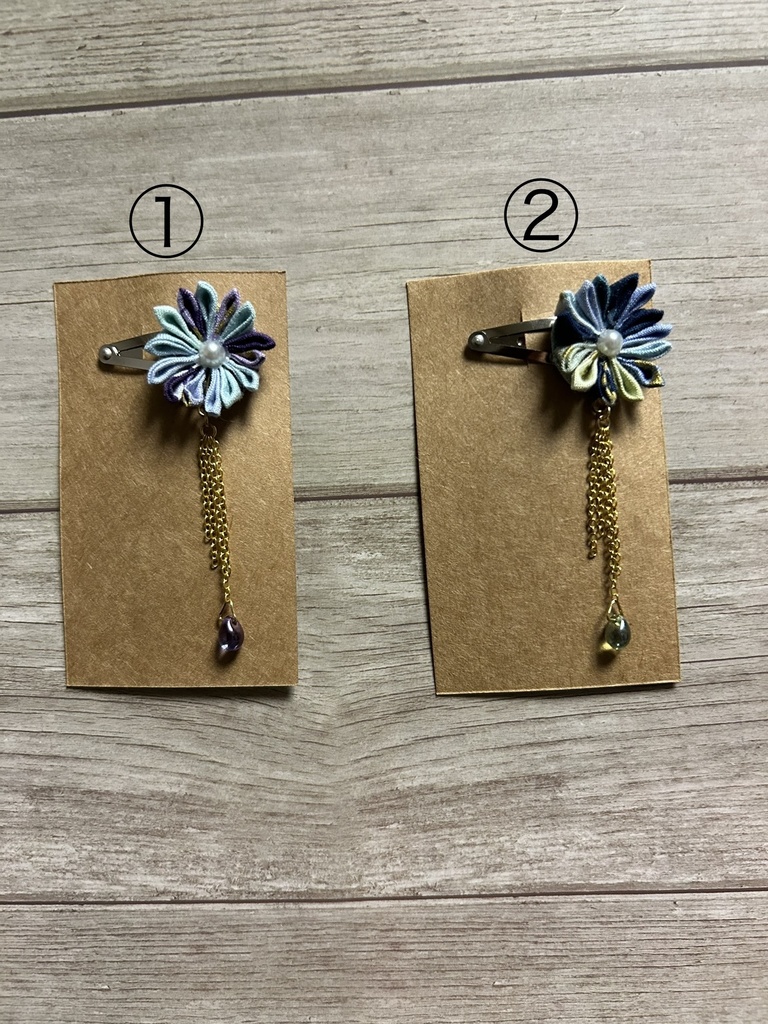 つまみ細工のヘアピン