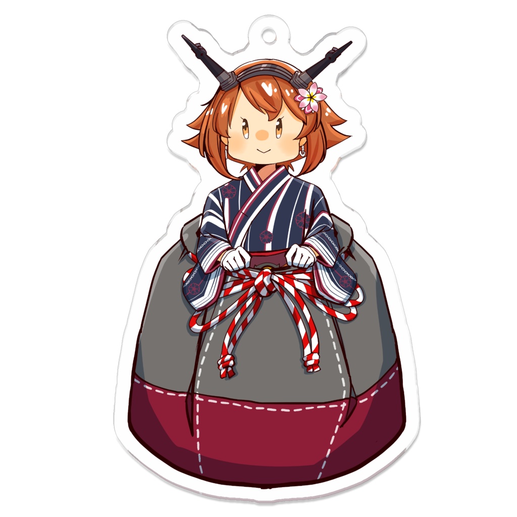 70㎜サイズ　むつ　ゆかた　巾着アクキー