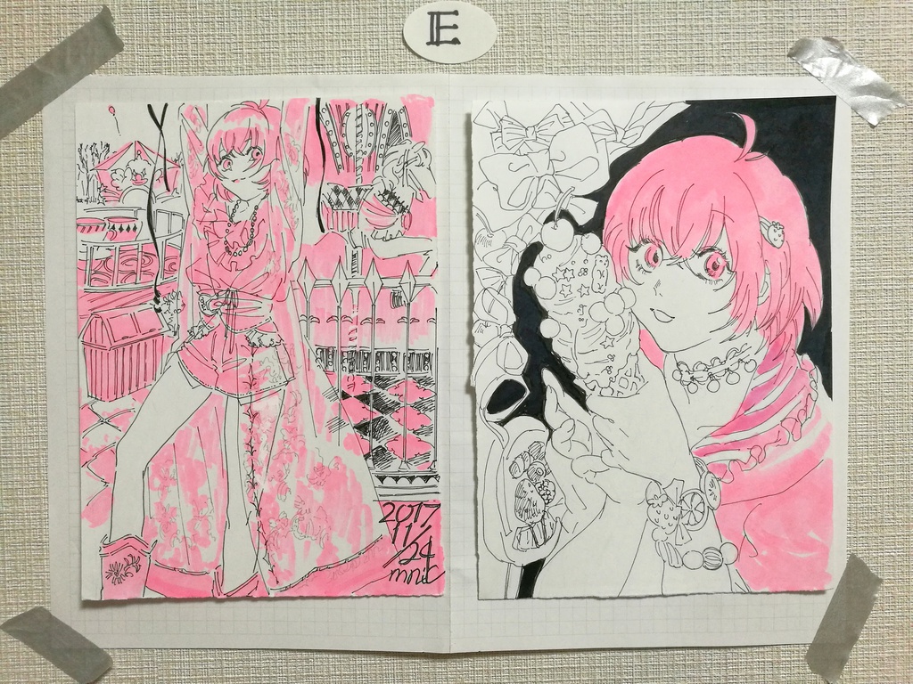 原画【A〜F】2枚セット 1,000〜