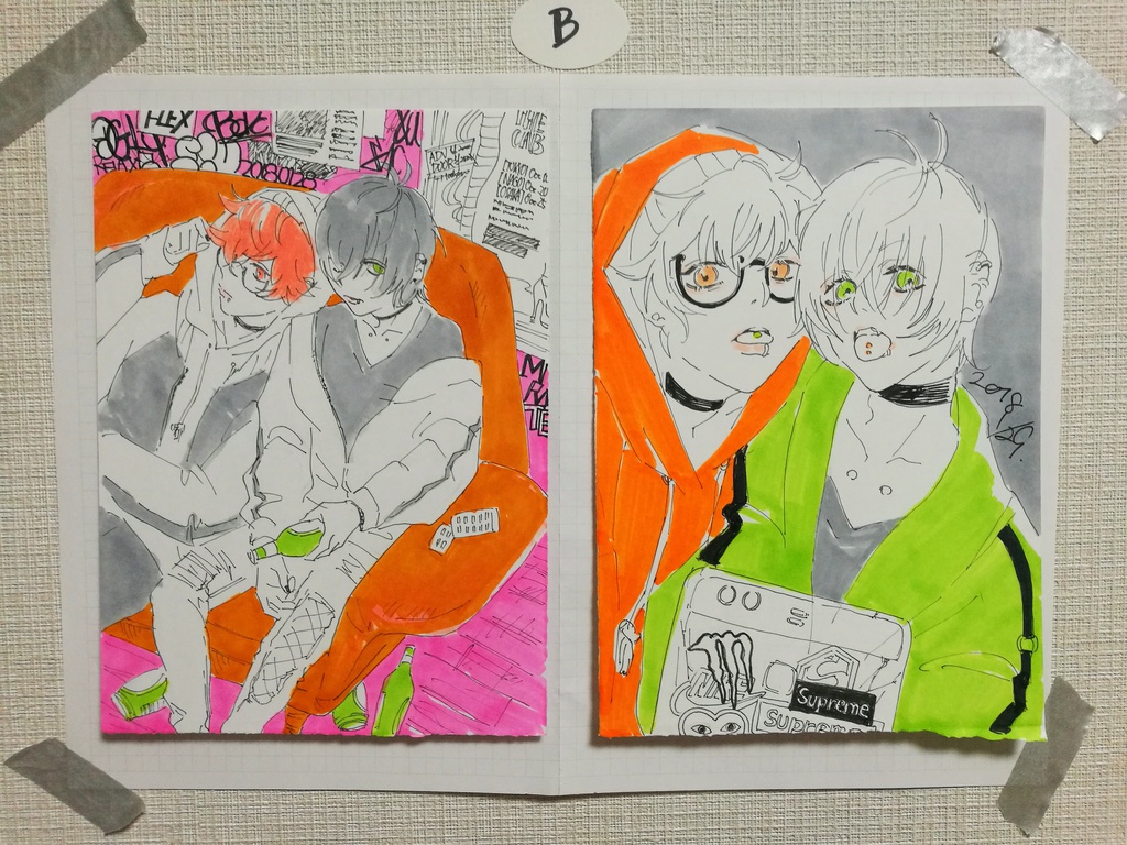 原画【A〜F】2枚セット 1,000〜