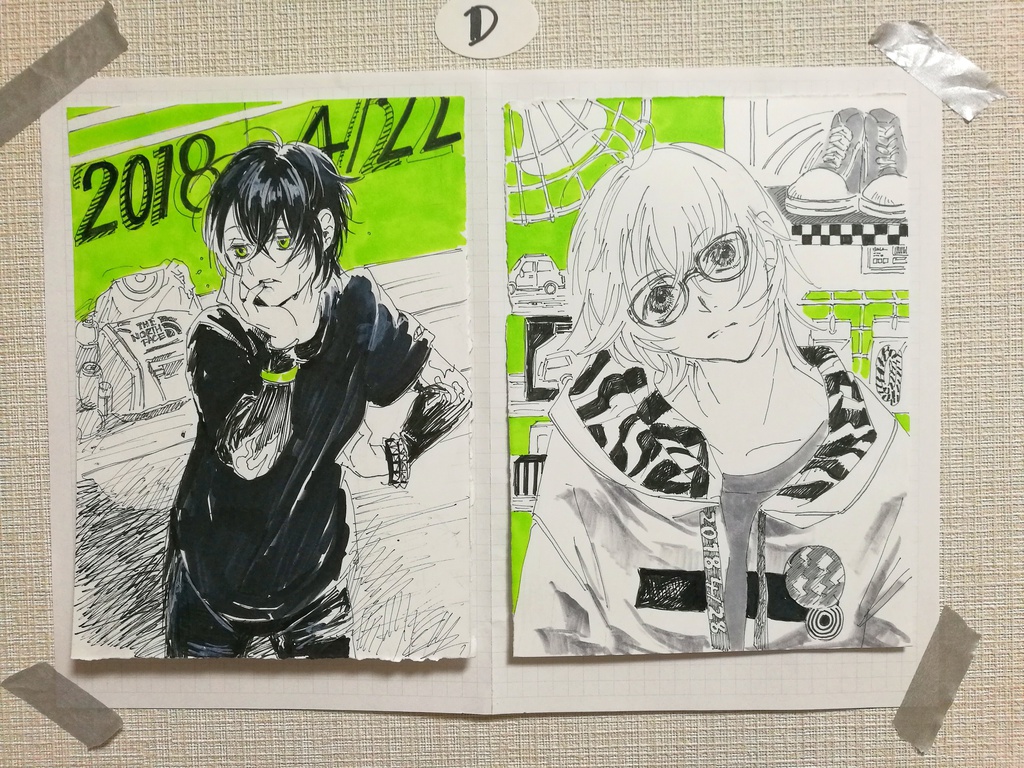 原画【A〜F】2枚セット 1,000〜