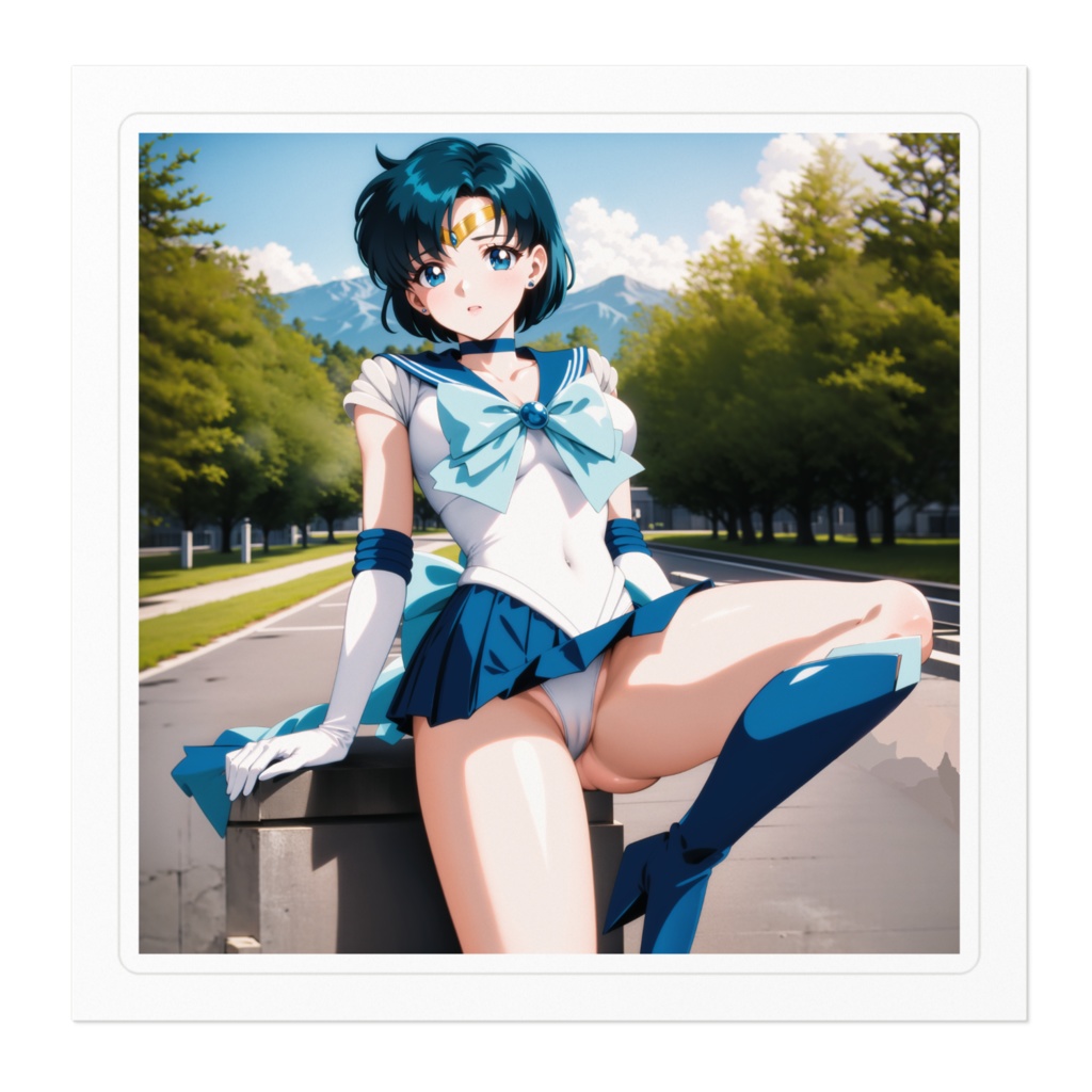 セクシーなセーラーマーキュリー・水野亜美お姉さん ステッカー