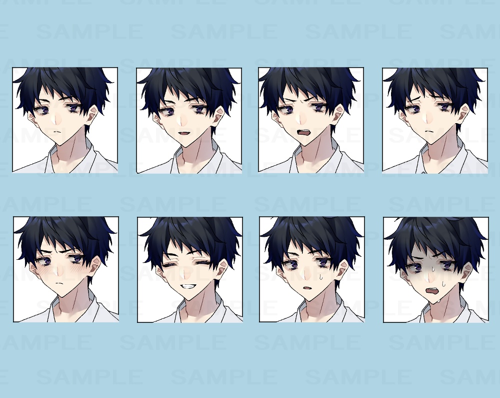 【無料有】立ち絵素材(男子高校生_学ラン_シャツ)