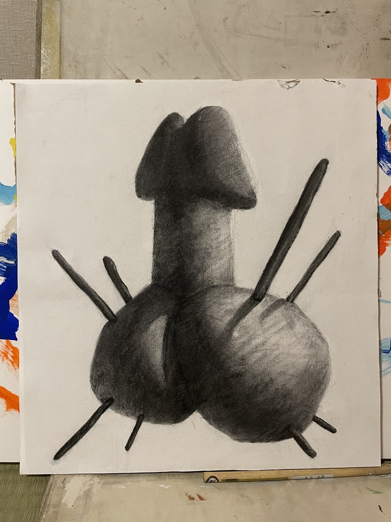 カブトムシが描いた絵