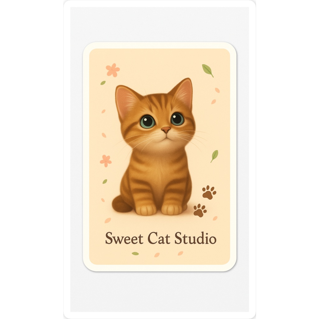 【Sweet Cat Studio】こうちゃん見上げステッカー 🐾 〜あなたをやさしく見守る小さな仲間〜