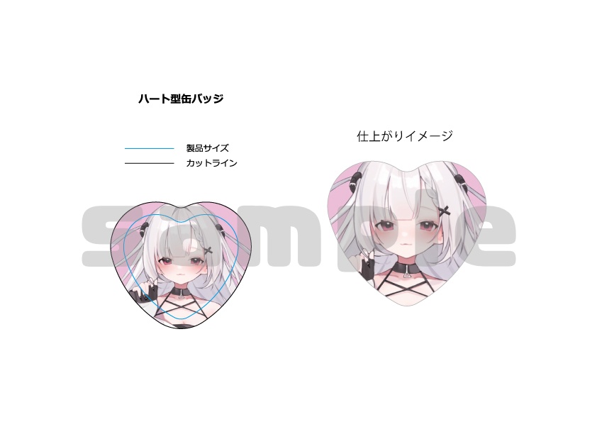 カルミア ハート缶バッジ