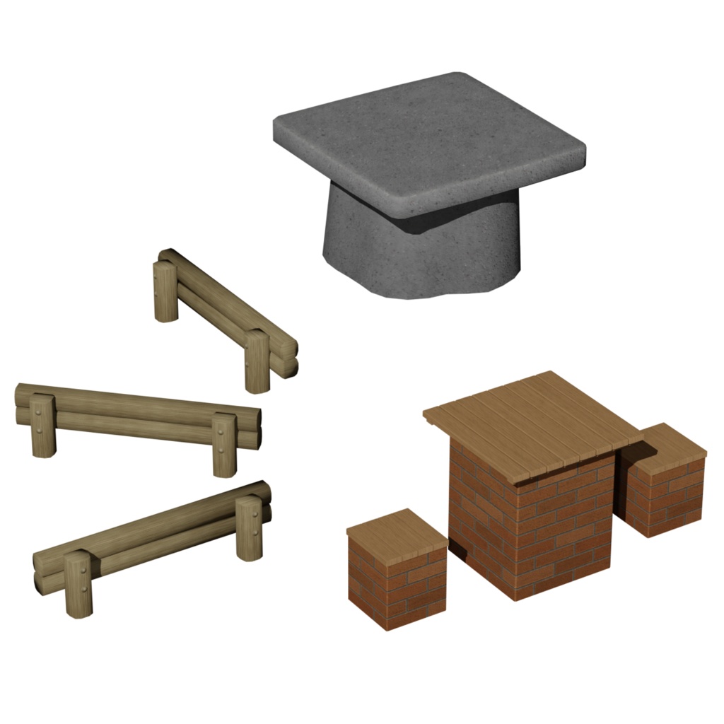 公園テーブル 丸太階段 アタラクシアプロジェクト Booth