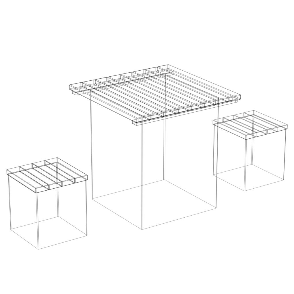 公園テーブル&丸太階段 / Park table & Step