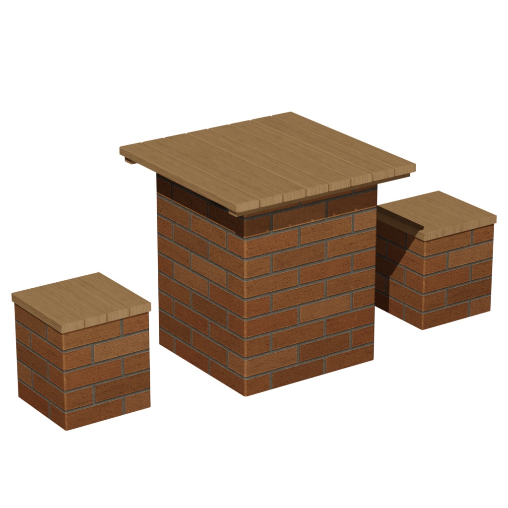 公園テーブル&丸太階段 / Park table & Step