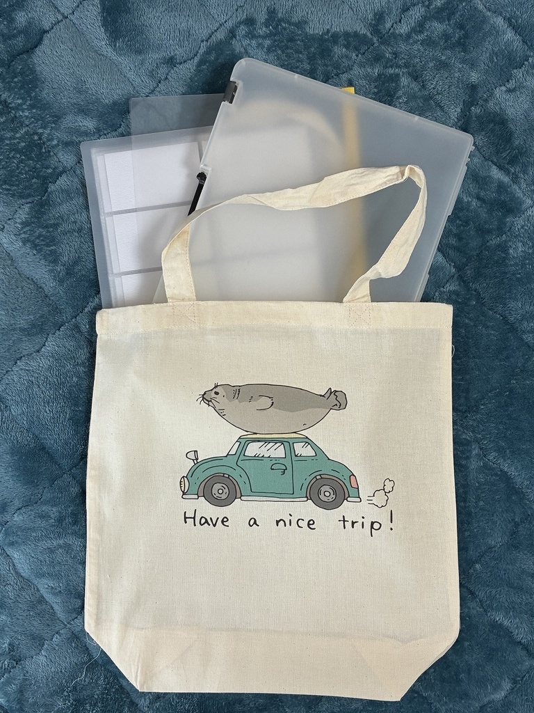 アザラシプリントトートバッグ クルマとアザラシ