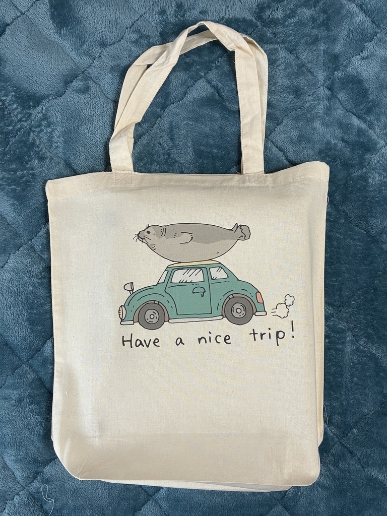 アザラシプリントトートバッグ クルマとアザラシ