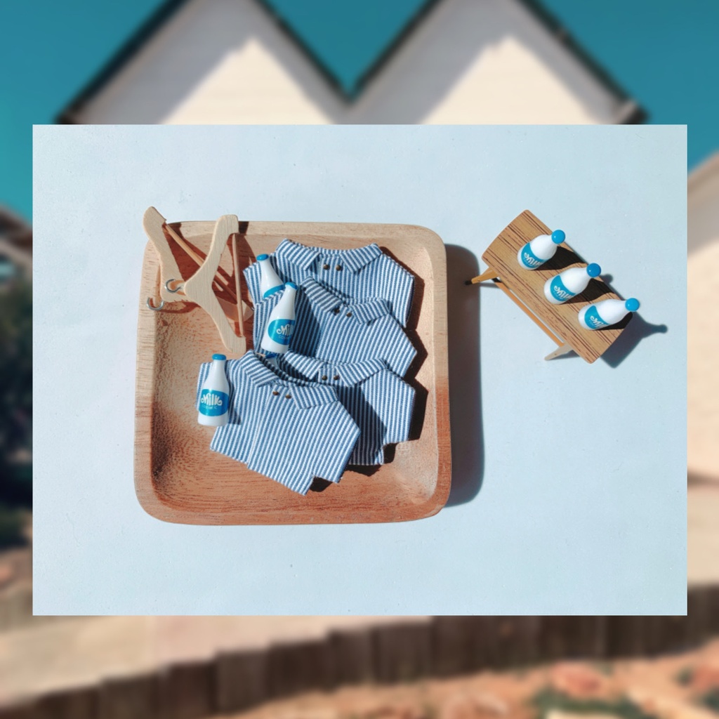 おててにmilkのストライプシャツセット🥛