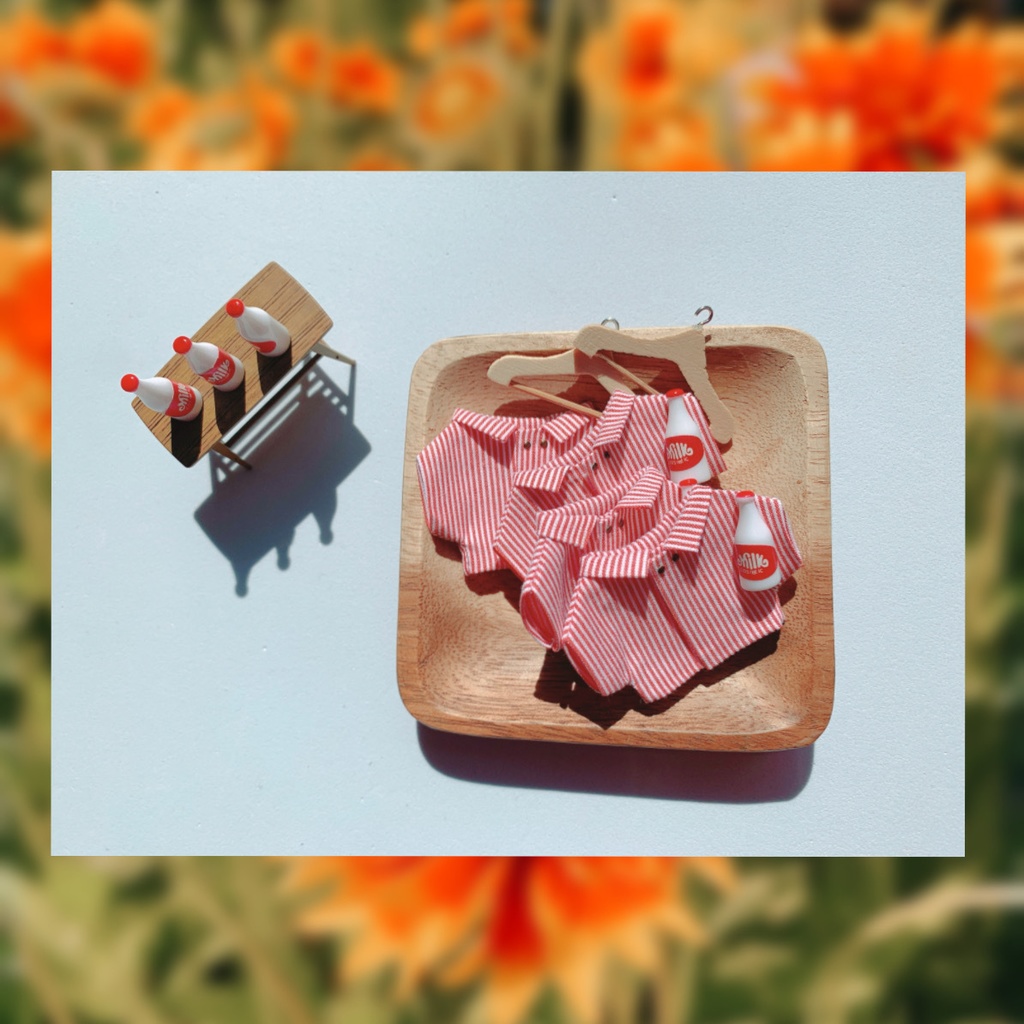 おててにmilkのストライプシャツセット🥛